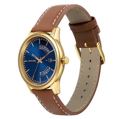 "Sonata Gents Watch 7134YL03 - Click here to View more details about this Product